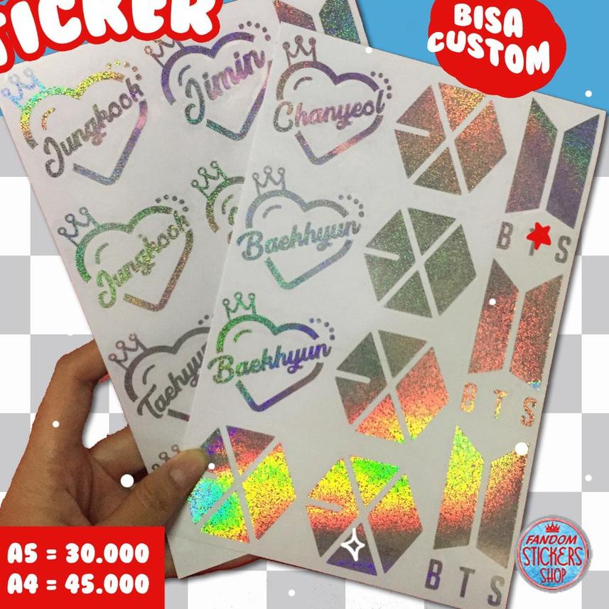 

limited Edition✔️Hologram sticker A5 & A4 /sticker cutting custom set logo/gambar/ label produk / label Lipgloss|KD6