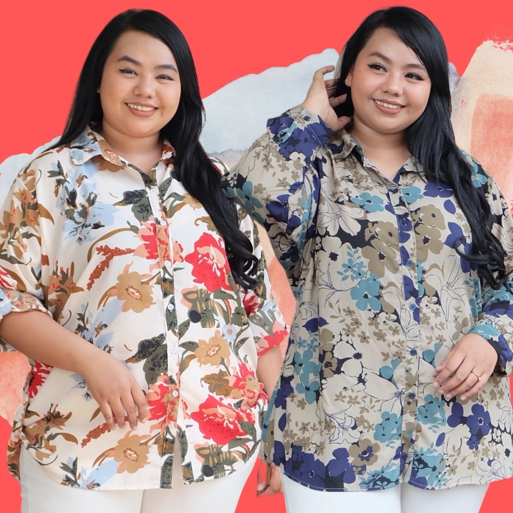 KEMEJA WANITA  JUMBO BAJU  WANITA  JUMBO LD 130 KEKINIAN 