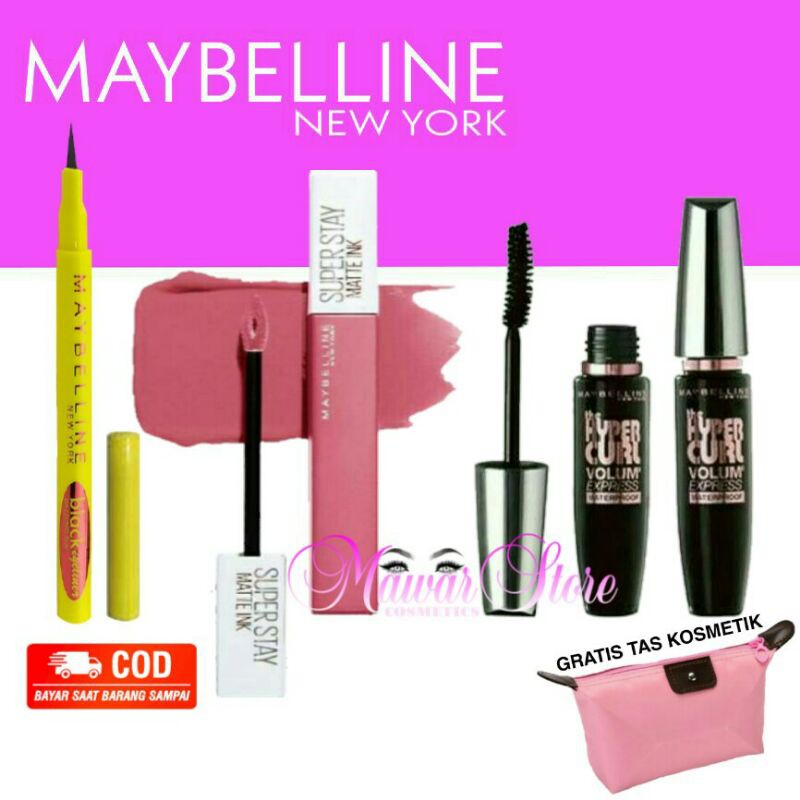 Paket kosmtik lengkap murah / Kosmetik maybelline murah 3 in 1
