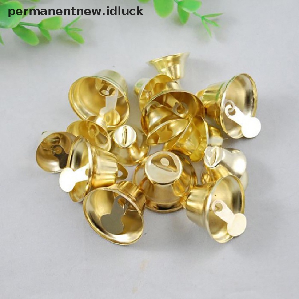 Ornamen Bel Jingle Bell mini Lapis Emas Ukuran 10-50mm Untuk Dekorasi Natal