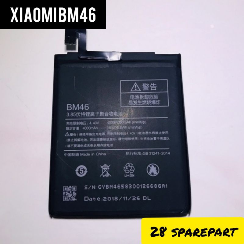 BATERAI/BATRE BM46 XIAOMI REDMI NOTE 3/3PRO ORIGINAL 100%