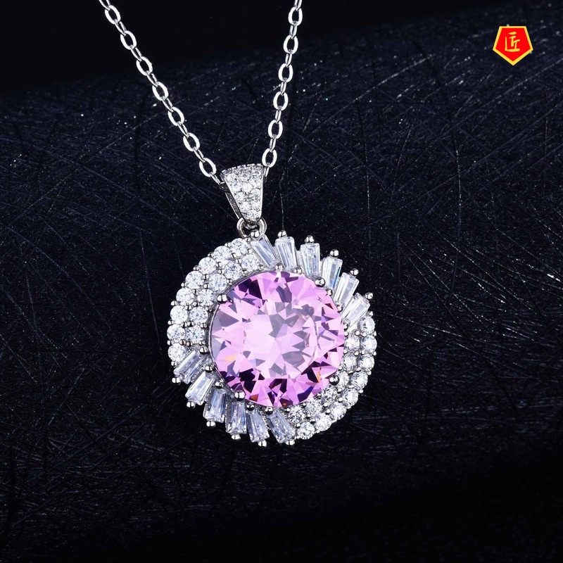 [Ready Stock]Large Carat Purple Diamond Pendant Elegant Fashion