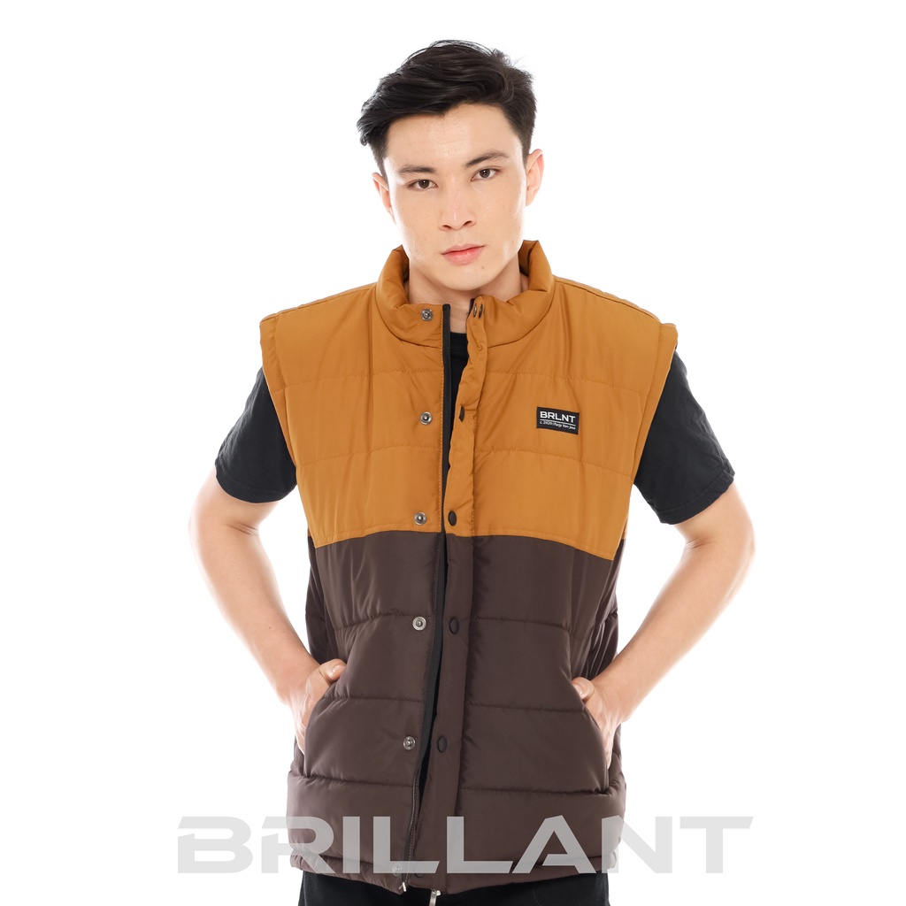 Brillant - Glacier (2) Rompi Pria Dewasa Two Tone Tanpa Saku Dada Black Grey Brown Orange Ukuran Siz