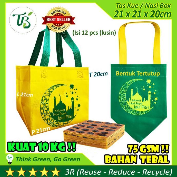 

(TERLARIS) GOODIE BAG IDUL FITRI LEBARAN TAS KUE NASI BOX 20X20X20CM NON PAPERBAG