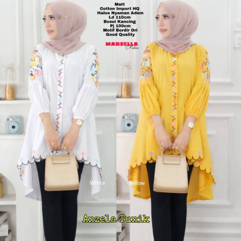 anzela tunic by Marsella /Fashion wanita /baju lebaran 2022