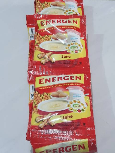 Energen sereal rasa jahe vanilla coklat kacang hijau jagung per sachet