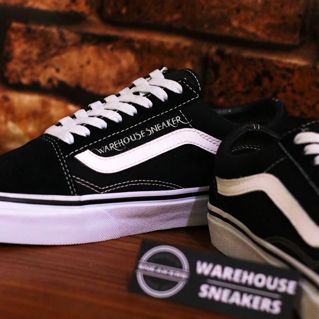 Sepatu Old SKool Classic Black White Sneakers OldSkool Old School Hitam Putih