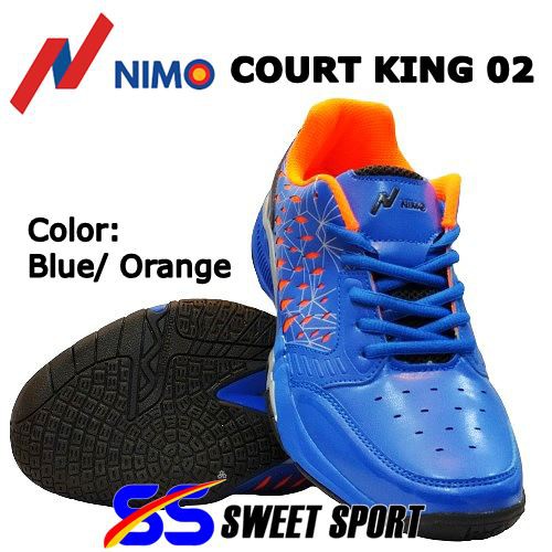 SEPATU BADMINTON NIMO COURT KING 02 BLUE/ ORANGE