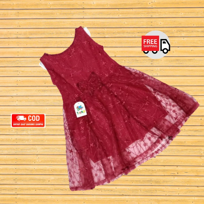 Dress LIDYA Full Brokat Yukensi Baju Pesta Anak Perempuan Usia 1-6 tahun Baju Pesta Brukat Terlaris
