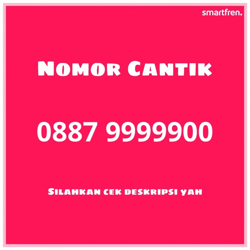 Esim Nomor Cantik Smartfren 9999900 (sudah termasuk paket unlimited)