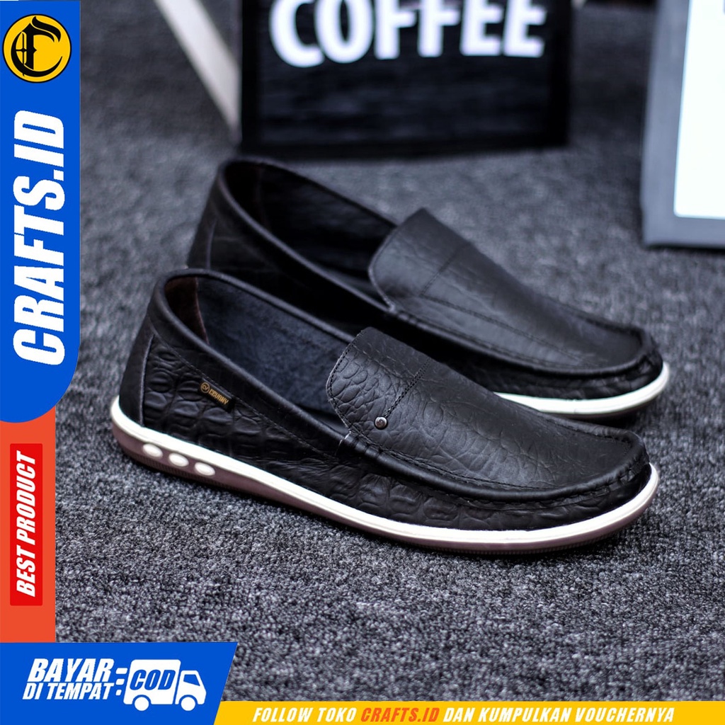 Crafts Britanic - Sepatu Kulit Slip On Casual Kerja Pria