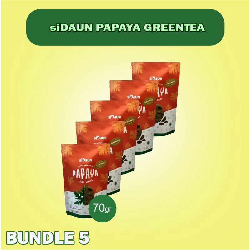 

SiDaun Papaya GREEN TEA Flavour [70 gr] | Bundle 5