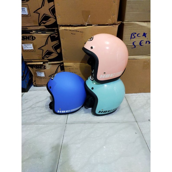 HELM BOGO  DEWASA  RETRO PRIA WANITA SAMA KACA