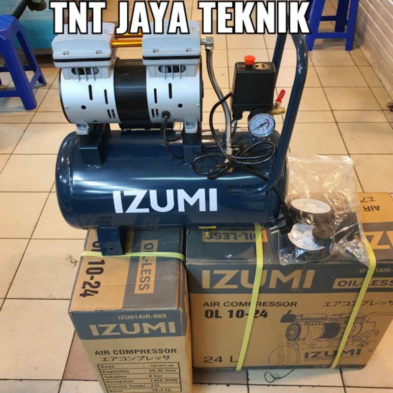 KOMPRESOR ANGIN 1HP IZUMI OL1024 / AIR COMPRESOR OILLESS IZUMI 0L 1024 / KOMPRESOR IZUMI 0L 1024