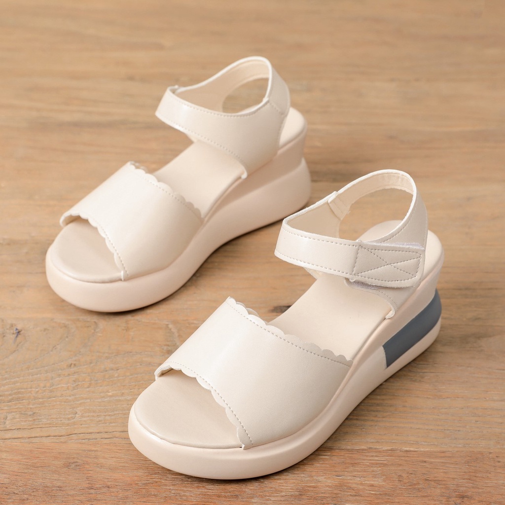 LFS-SW10 Sandal Wanita Wedges Claire 2 Warna Import COD TERMURAH