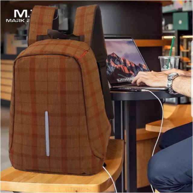 Tas Ransel laptop Anti Maling Taskekinian AdaPort Usb