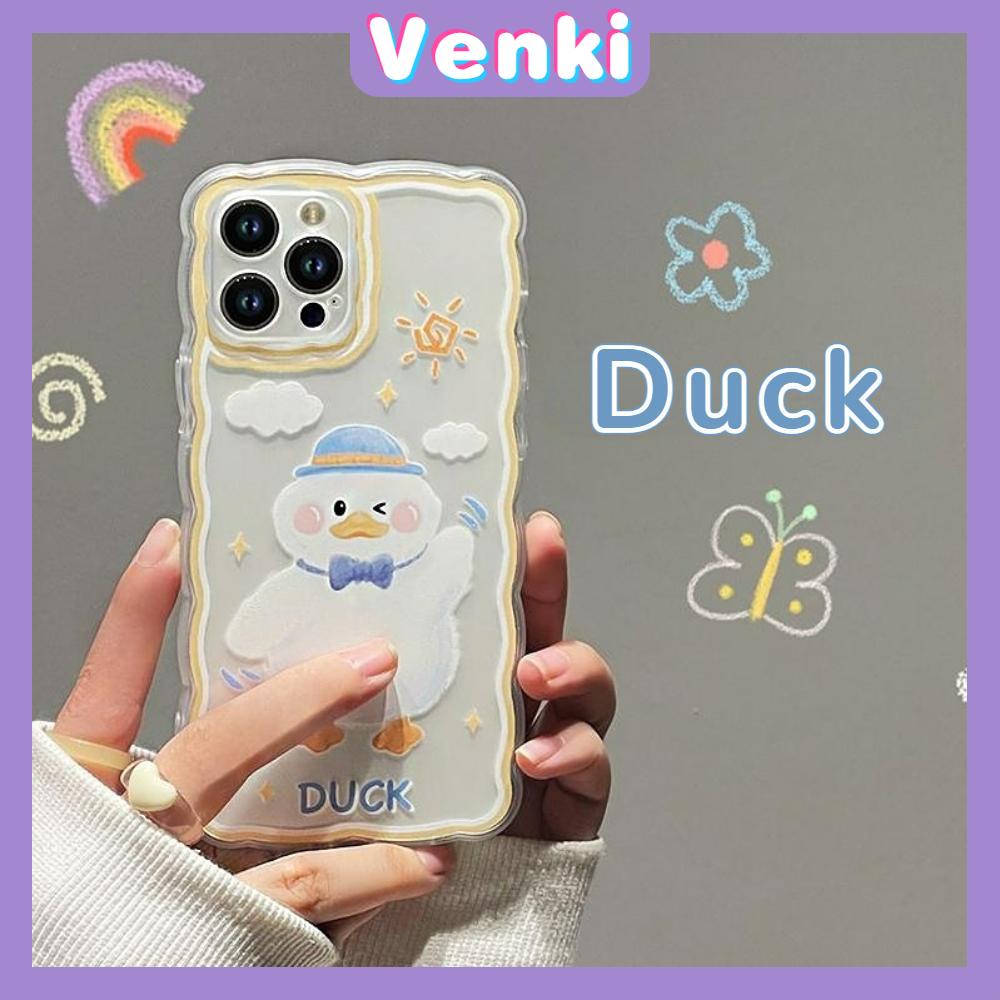 iPhone Case Silicone Soft Case Clear Case Wave Non-Slip Shockproof Camera Cover Protection Duck Cute Compatible For iPhone 13 Pro Max iPhone 12 Pro Max iPhone 11 iPhone7 Plus