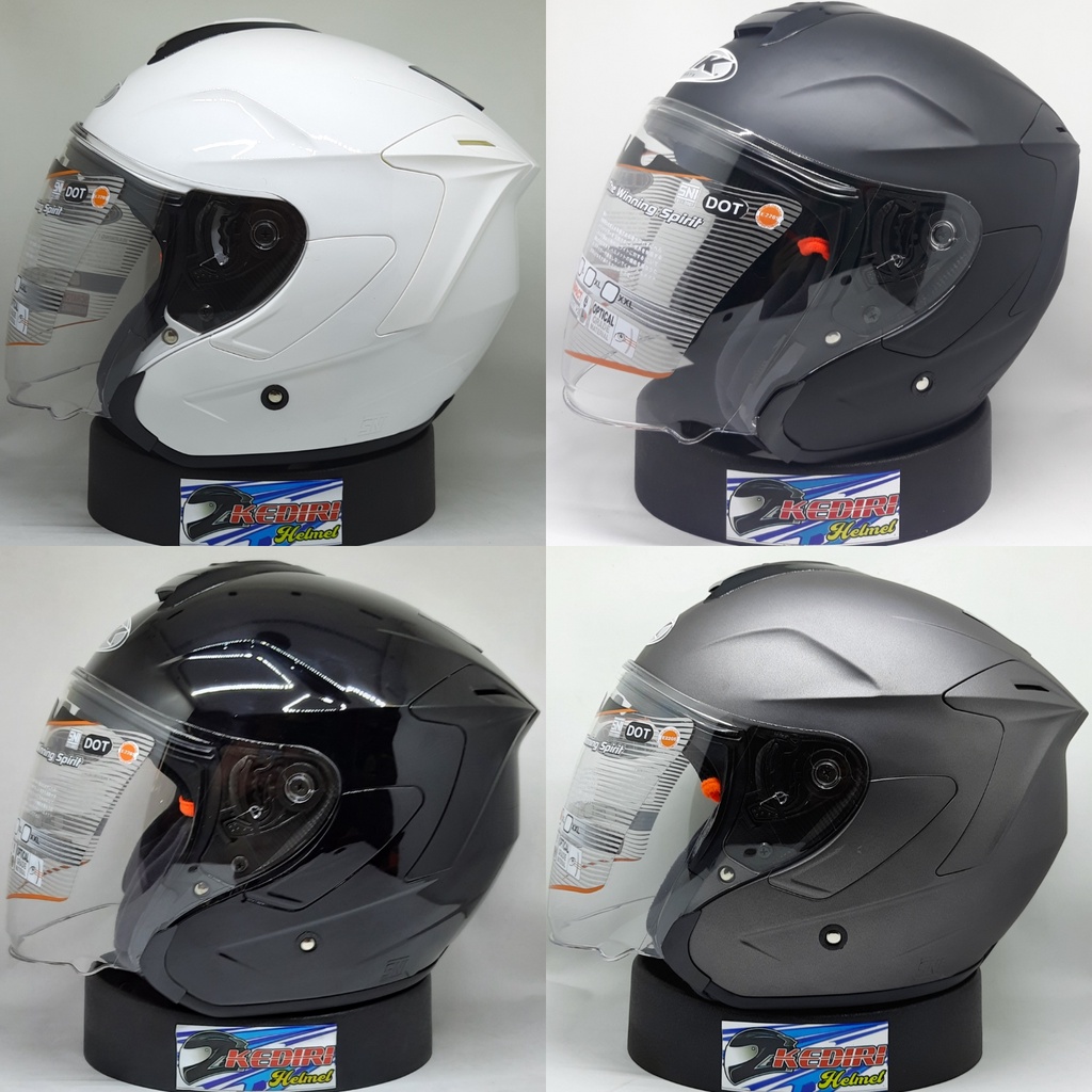 Helm INK DYNAMIC solid polos original putih hitam glossy dop gunmet paket ganteng