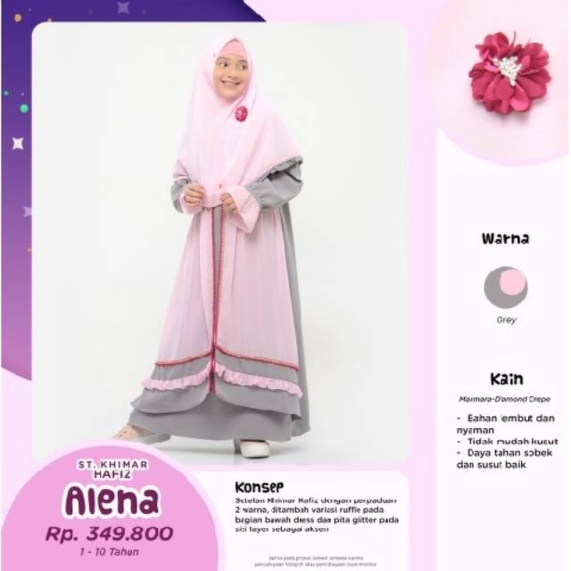 gamis anak bani batuta khimar hafiz alena
