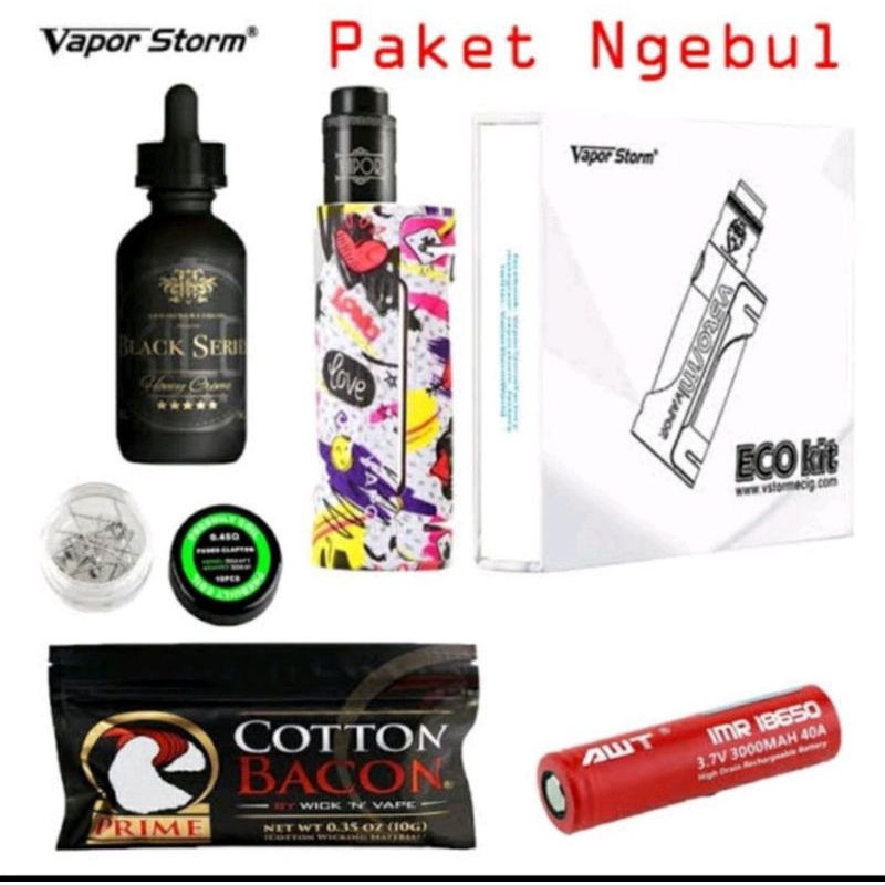 Vapoor Storm ECO Kit 90Wat Full Set Siap Pakai