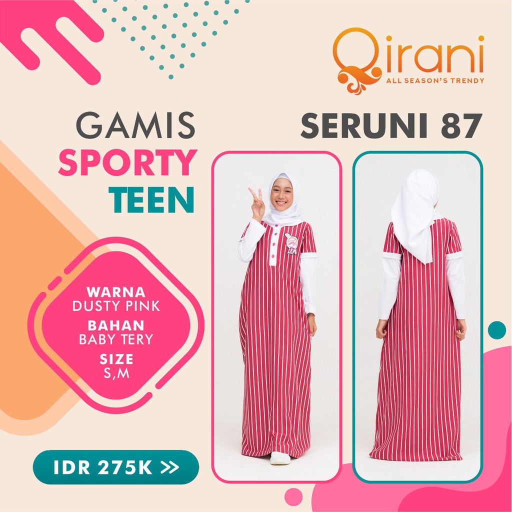 [PROMO TERBATAS] GAMIS REMAJA QIRANI SERUNI 87 DUSTY PINK