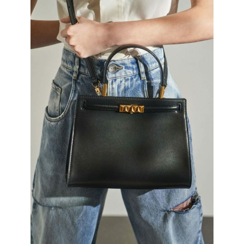 CK Metallic Push-Lock Trapeze Bag