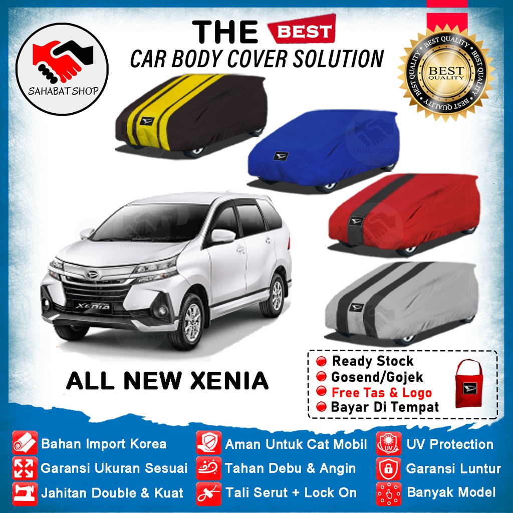Sahabat Body Cover Mobil Xenia / Sarung Penutup All New Xenia Outdoor 2019 2020 / Tutup Mantel Selimut Jas Mantol Kerudung Kelambu Terpal Bungkus Pembungkus Kerodong Pelindung Daihatsu Xenia Anti Air Waterproof Model Biru