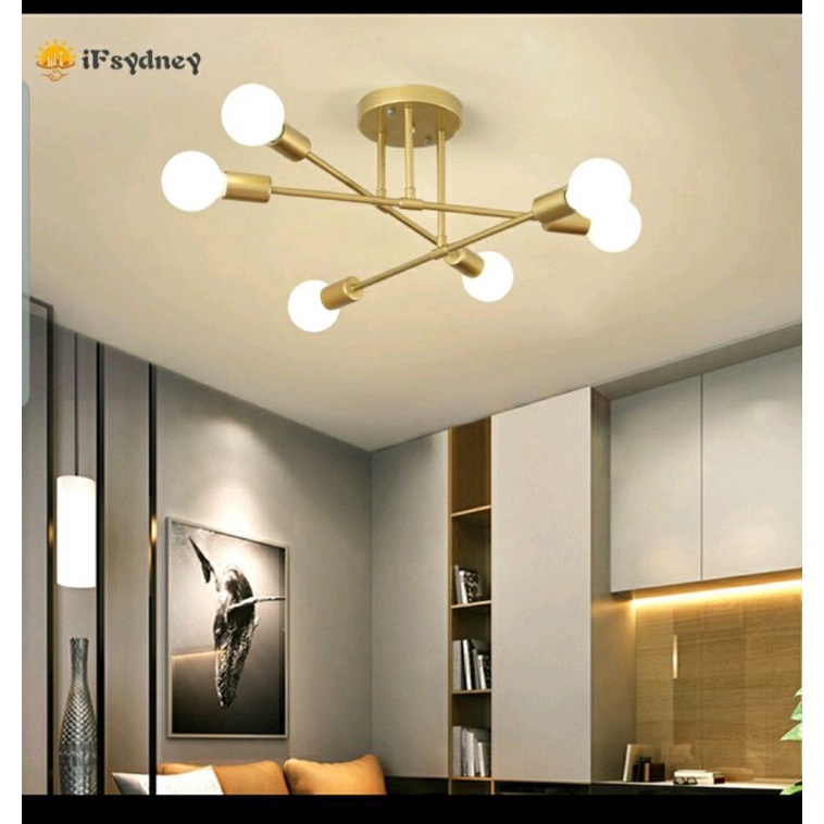 lampu gantung minimalis import mewah gold murah