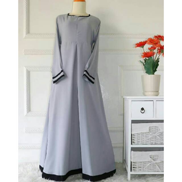 Gamis Floi Abu Silver