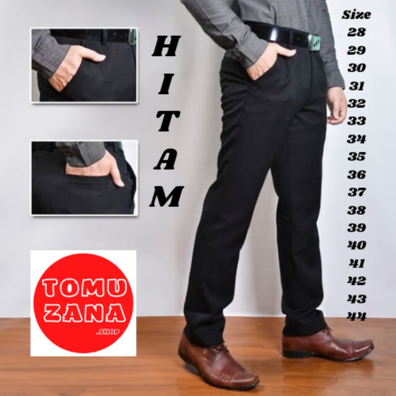 TOMUZANA_SHOP | CELANA FORMAL | PRIA | HITAM | BAHAN | KANTOR  | KERJA | PANJANG | SLIM FIT | KAIN | DASAR | COWOK | ORIGINAL | MASAKINI