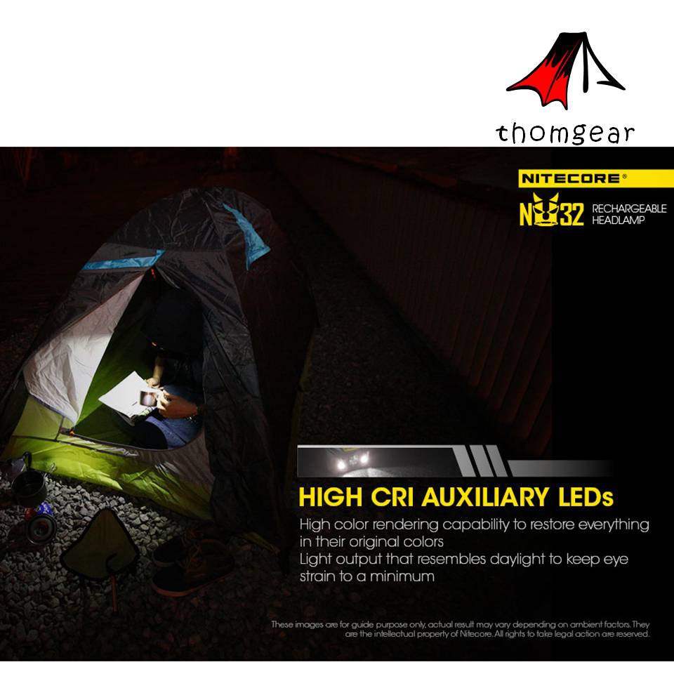 Headlamp Nitecore Nu32 Senter Kepala Chargerable Cree Xp-G3 S3 550 Lumens Jm Thomgear