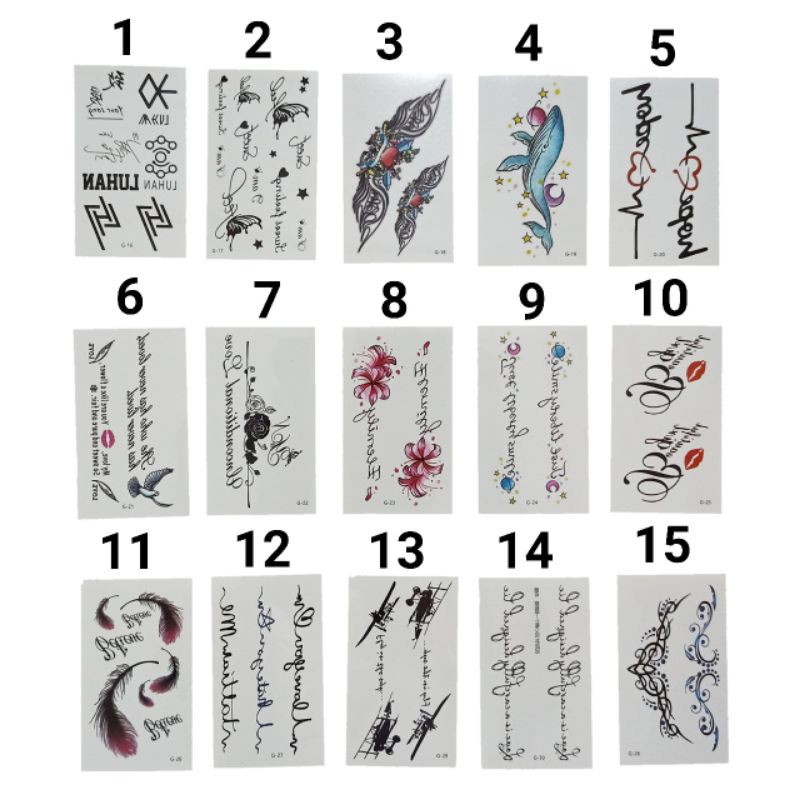 

TATTOO STICKER WATERPROOF / UKURAN 10 CM x 6 CM / HARGA SATUAN