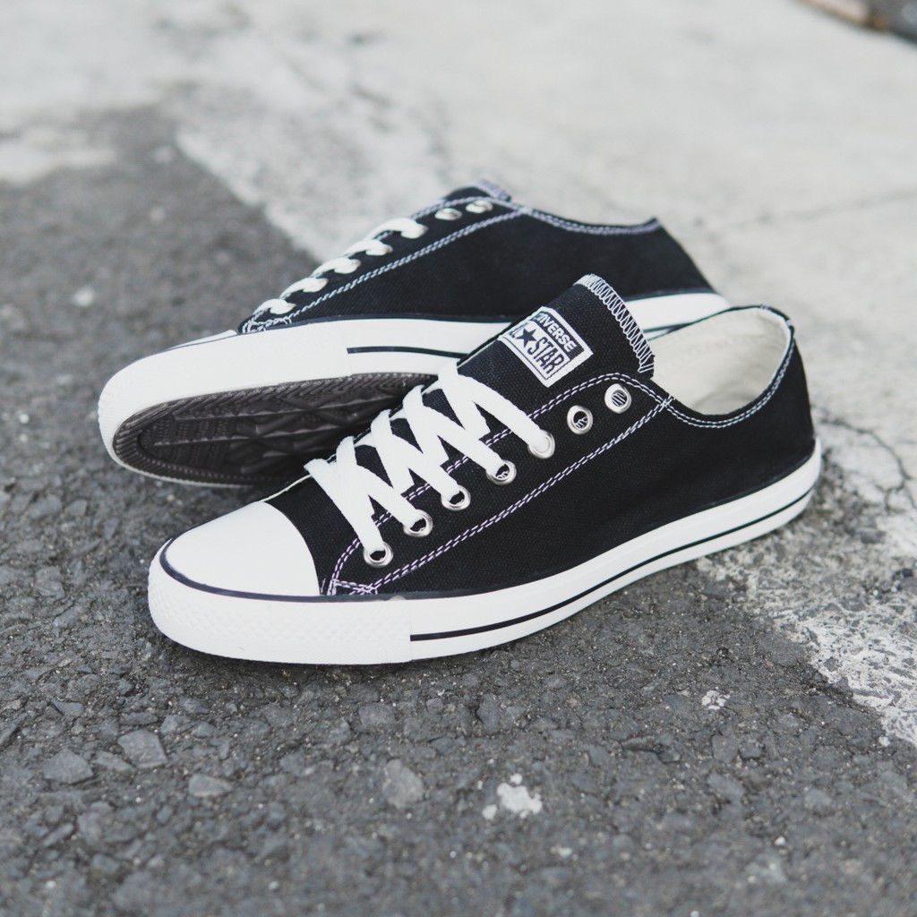 COD ! Sepatu Pria/Wanita Converse Allstar Pendek Hitam Kasual Sneakers Bertali /Sekolah/Kuliah/Murah