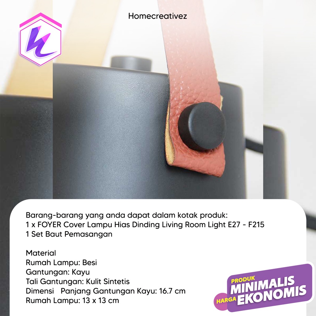 Cover Lampu Hias Dinding Foyer Nordic Living Room Light - Penutup Lampu Merk Foyer E27 - F215