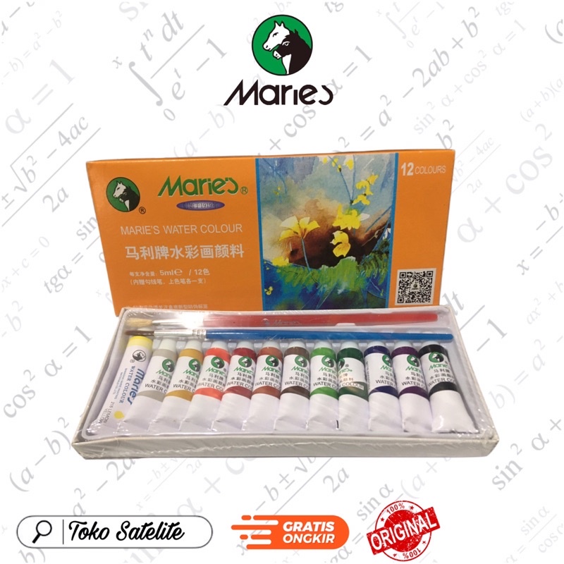 

Maries Watercolor Cat Air Lukis Set 12 Warna 5ml
