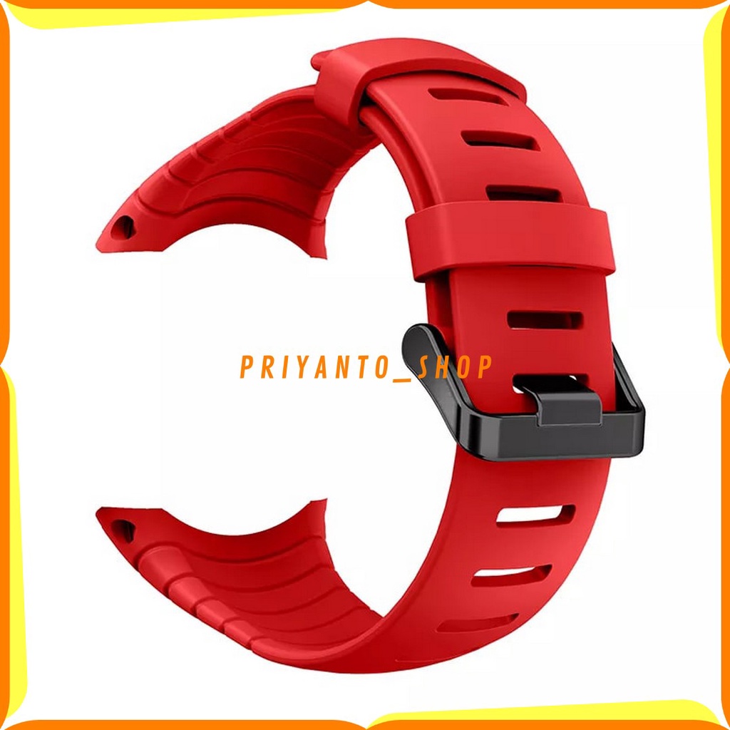 STRAP TALI JAM TANGAN RUBBER WATCH SUUNTO CORE ORIGINAL OEM RED &amp; NAVI