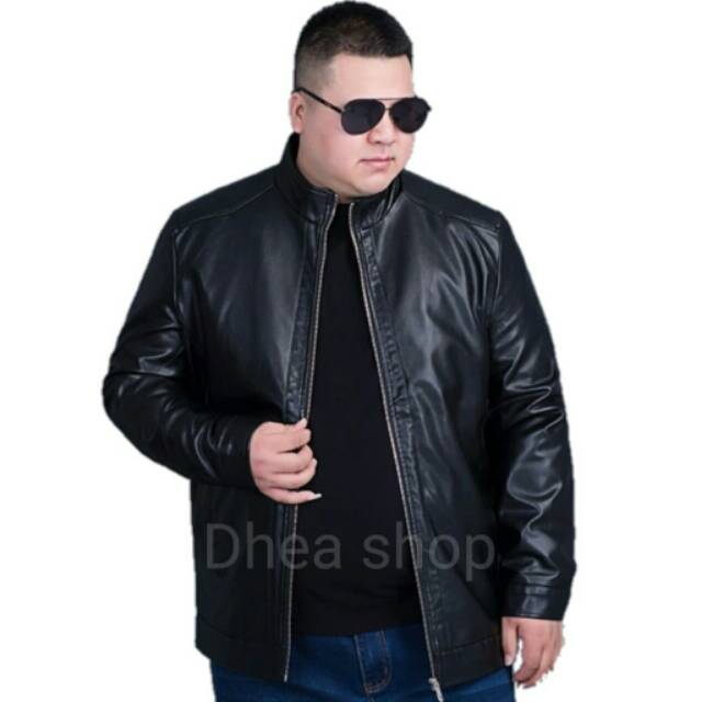 JAKET PRIA JUMBO BIG SIZE UKURAN BESAR MUSIM SEMI MUSIM DINGIN BLACK BROWN CASUAL STYLE MOTOR GENDUT