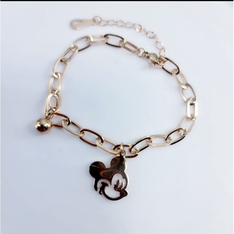 COD gelang tangan wanita mickey terlaris titanium asli anti karat import