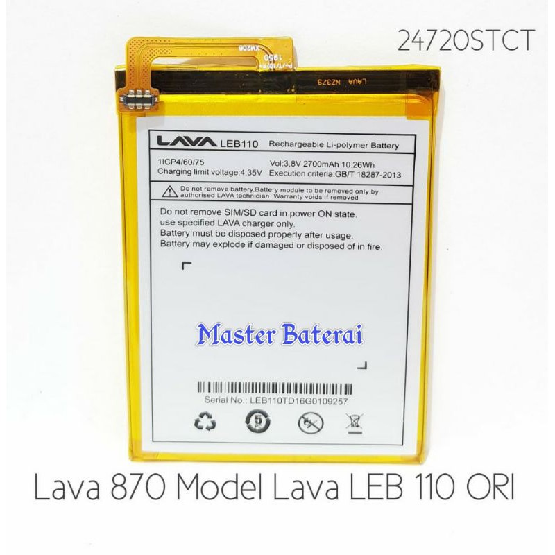 Baterai Lava Iris 870 Model Lava LEB 110 LAVA 870 ORI