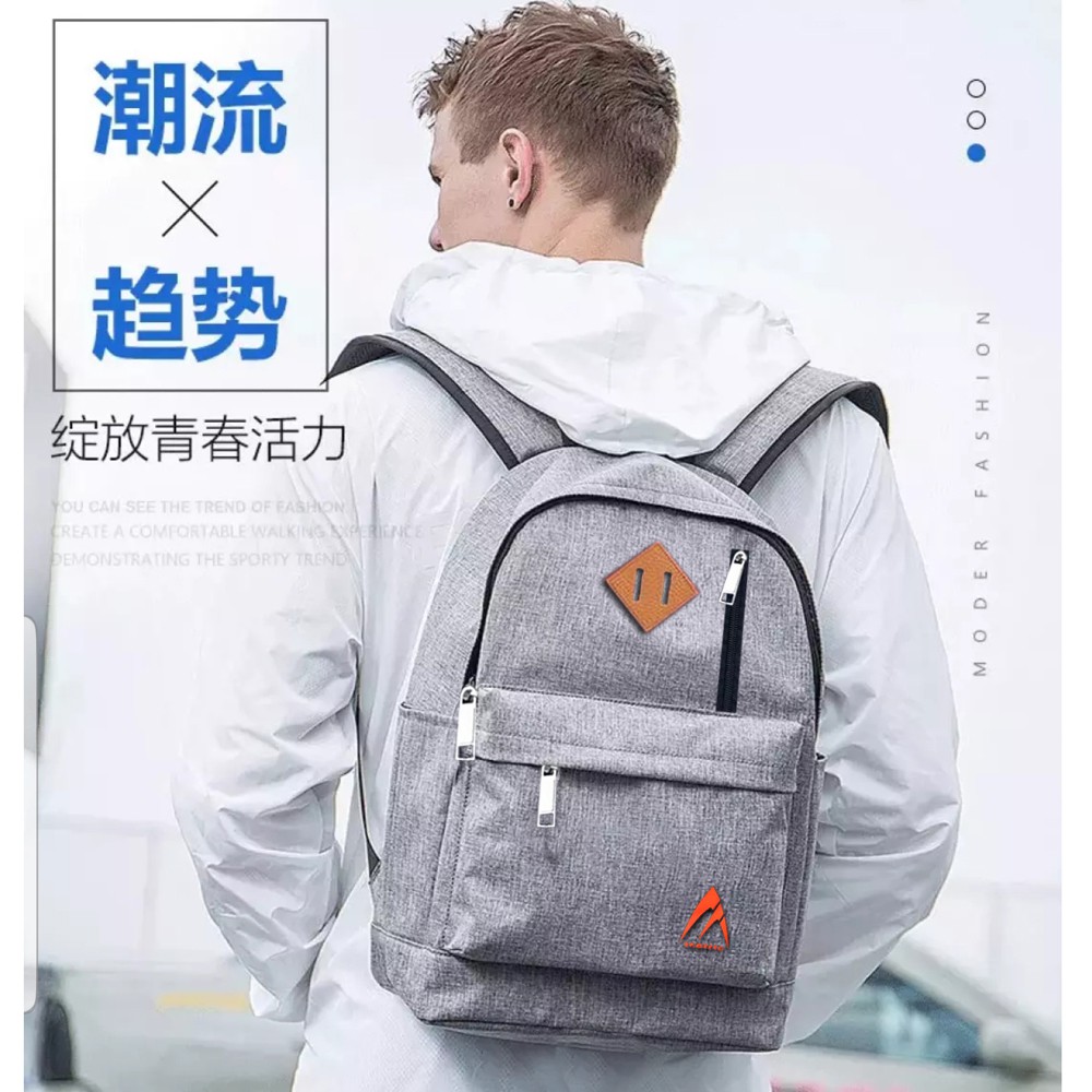 SHOPEE 6.6 SUPER SALE!! Tas Ransel Laptop Ac-1376 Tas Ransel Fashion Pria dan Wanita Backpack Distro Polos +Raincover- Grey