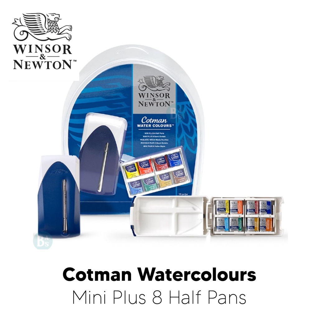 

Cotman Watercolours Mini Plus 8 Half Pans - Winsor & Newton