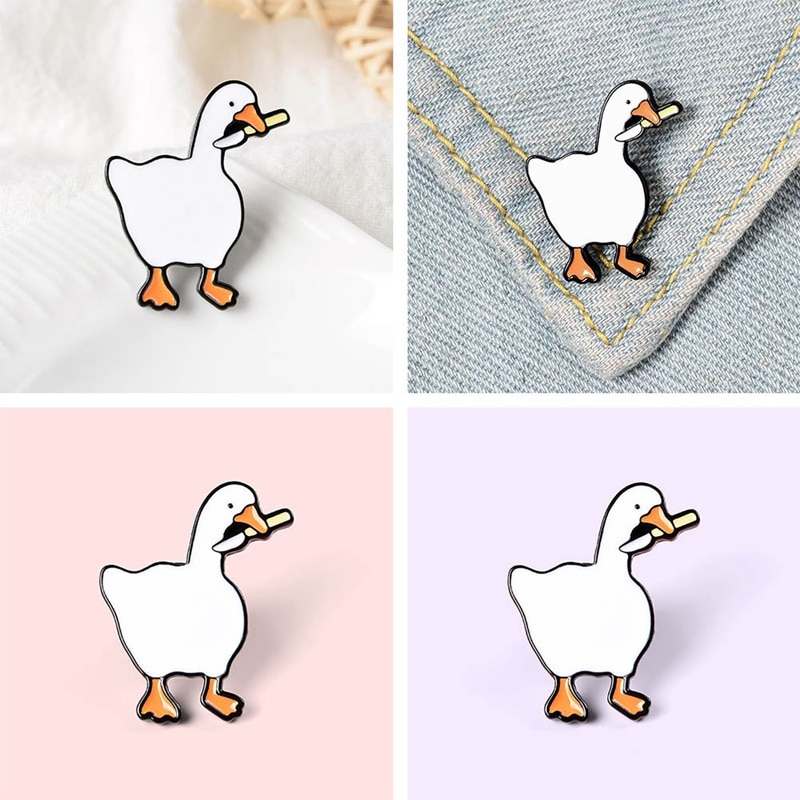 Funny Cartoon Goose Brooch Enamel Pins Cute Duck Brooches Badges Clothes Lapel Pin