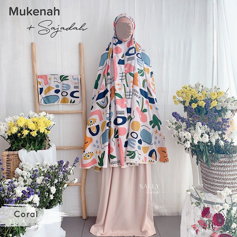 READY STOCK (BISA COD + FREE SAJADAH) MUKENA TRAVELLING SALLY SCARF