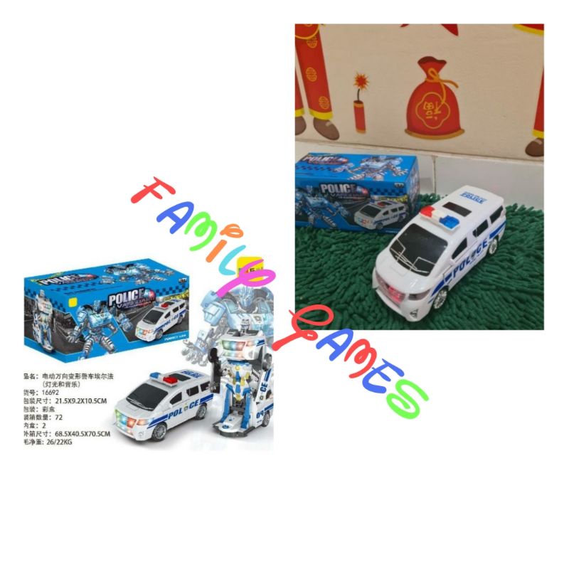 family games MAINAN MOBIL POLICE POLISI ROBOT TEMBAKAN SIRINE LAMPU