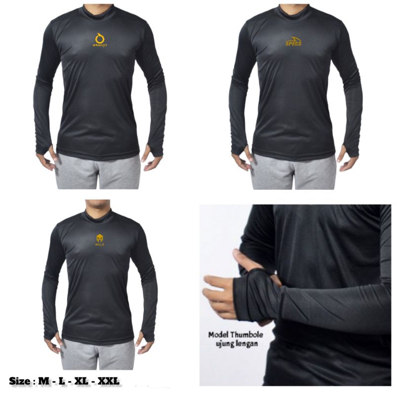 Manset Baju Premium Quality Baselayer Thumbole Olahraga Specs / Manset Baju Olahraga outdor / Basela