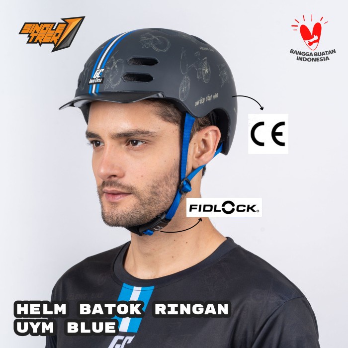 Helm Sepeda Singletrek1 CitiBike Teringan no.1 di DUNIA HBR UYM BLUE