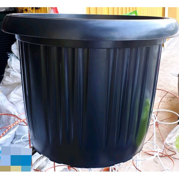 Pot Bunga Plastik Besar Jumbo Pot plastik Besar hitam polos GRACE uk 45 hitam
