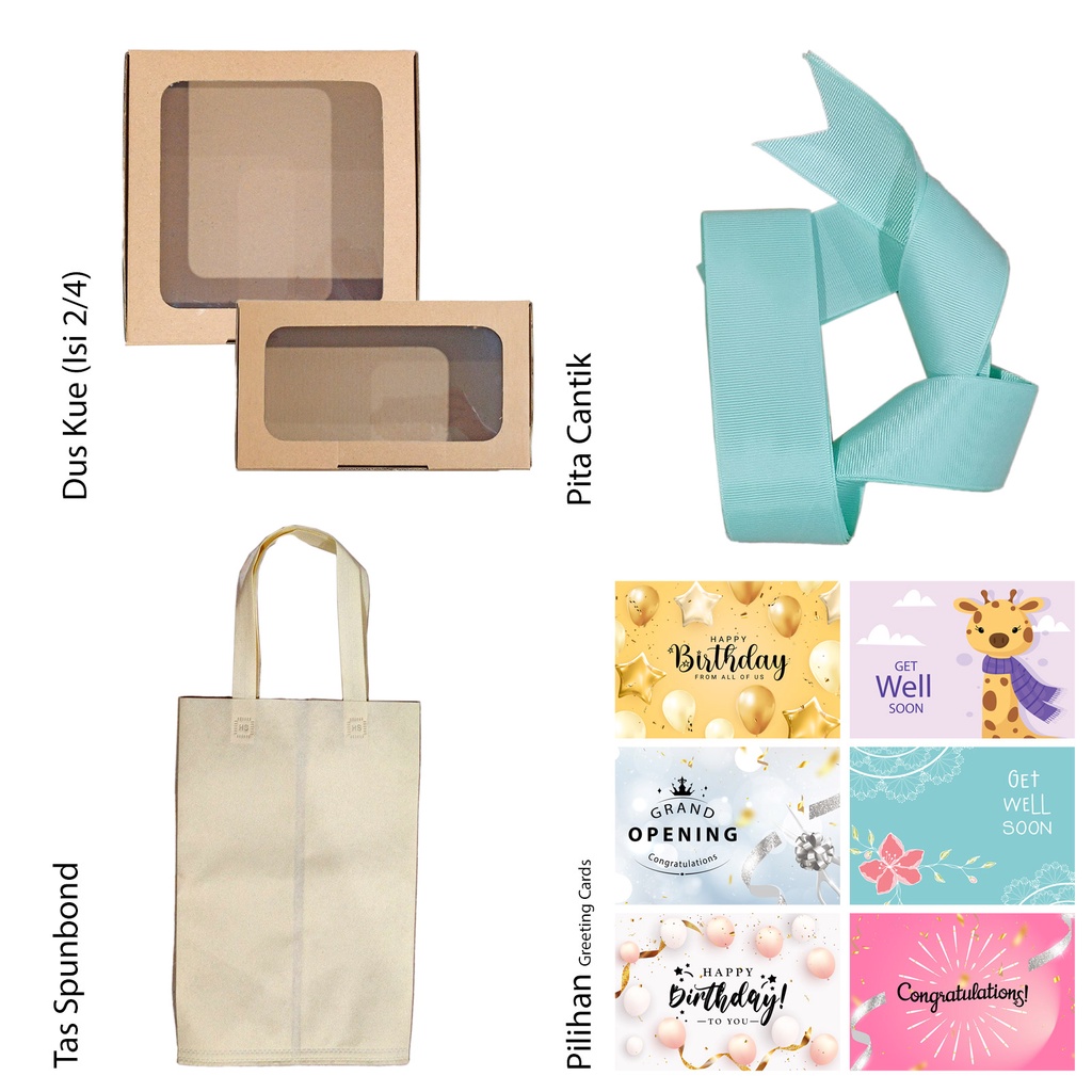 

Paket kemasan untuk kado hadiah - pita dus tas spunbond kartu ucapan