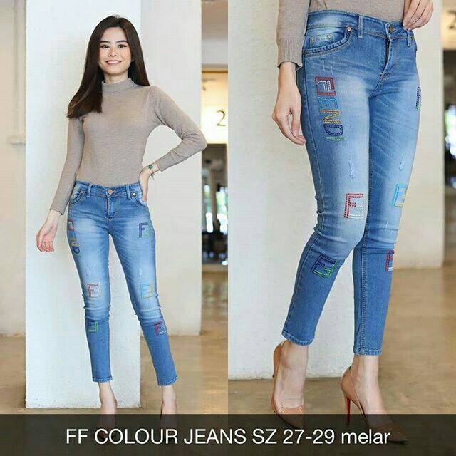 Celana Jeans FF Colour DIY Korean Jeans Import Murah Celana Jeans FF Colour DIY Korean Jeans Import Murah