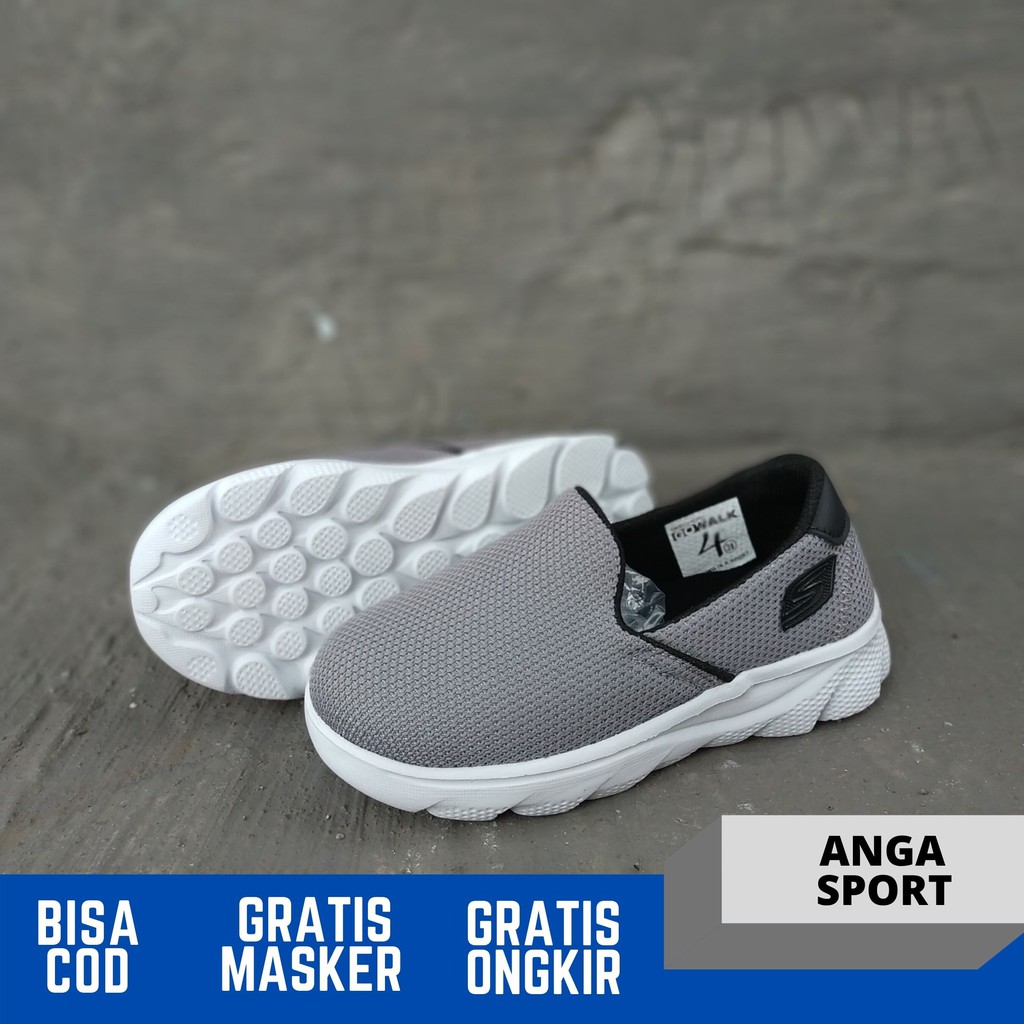 SEPATU ANAK SLIP ON SKECHERS GO WALK SEPATU SLOP KIDS LAKI LAKI PEREMPUAN ABU MADE IN VIETNAM